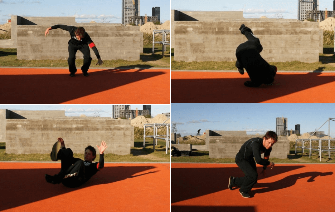 Parkour exercise - learn the roll